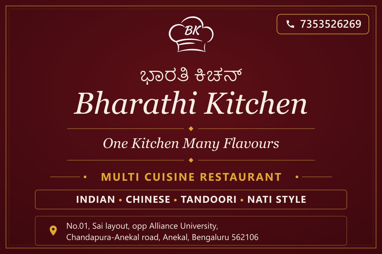 Bharathi Kitchen, Multi Cuisine Restaurant in Anekal, Bengaluru
